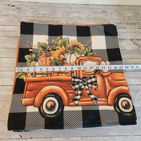 Set of Four Fall Themed Throw Pillow Covers 18x18 NEW - Picture 6 of 7